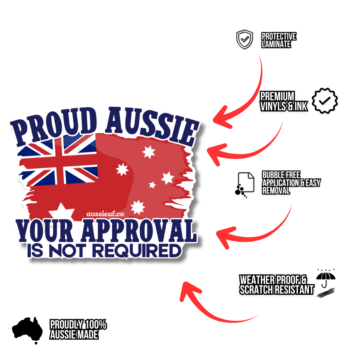 Proud Aussie Red Duster UV Vinyl Bumper Sticker [Limited Edition]