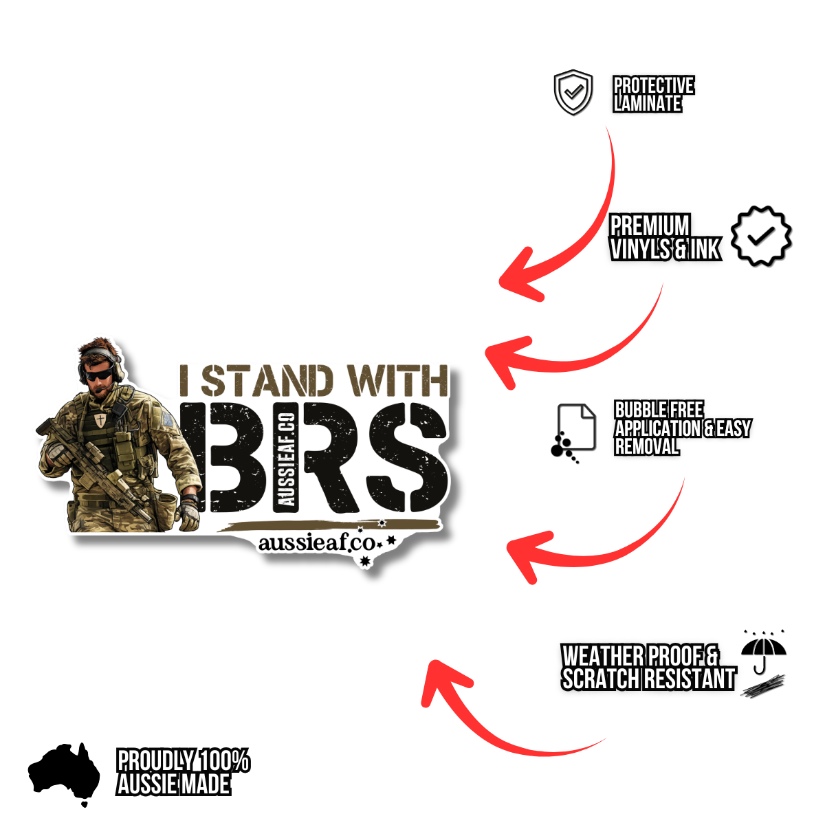 I Stand With BRS - UV Vinyl Bumper Sticker [Limited Edition]