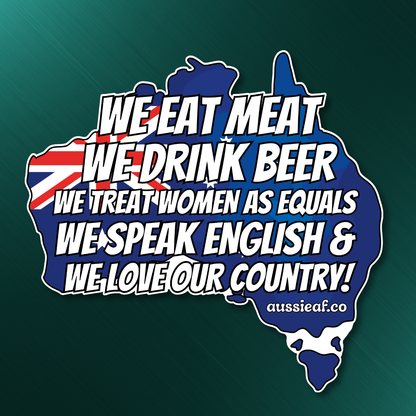 We Love Our Country Australian Flag Statement Car Bumper Sticker