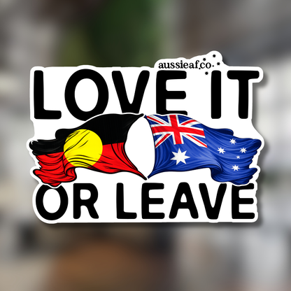Love It or Leave ABO/AUS Flags UV Vinyl Bumper Sticker [Limited Edition]