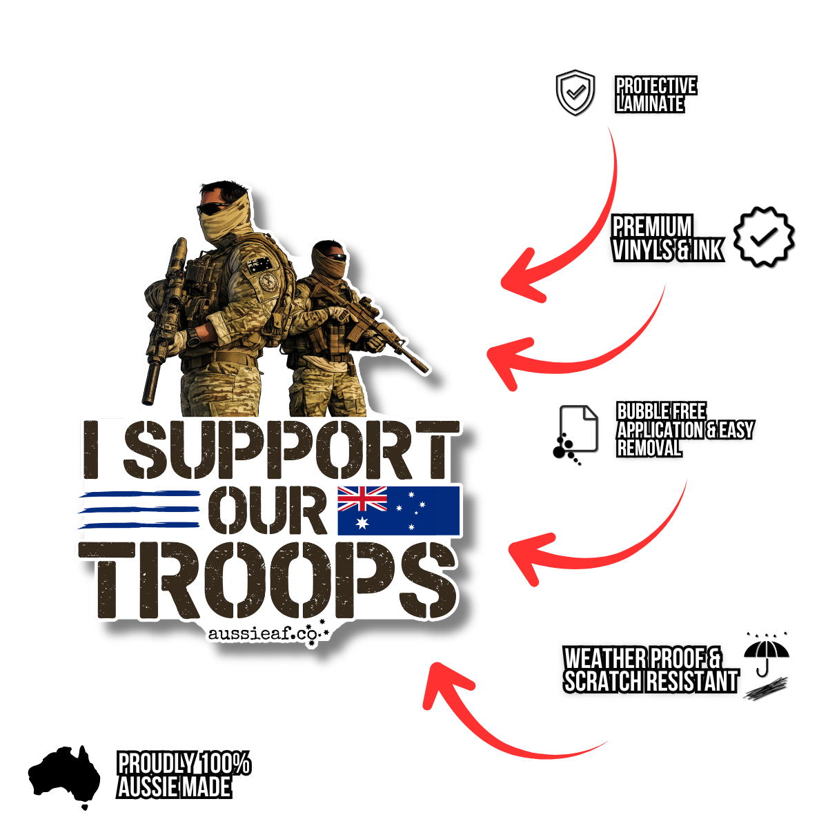 I Support Our Troops UV Vinyl Bumper Sticker [Limited Edition]