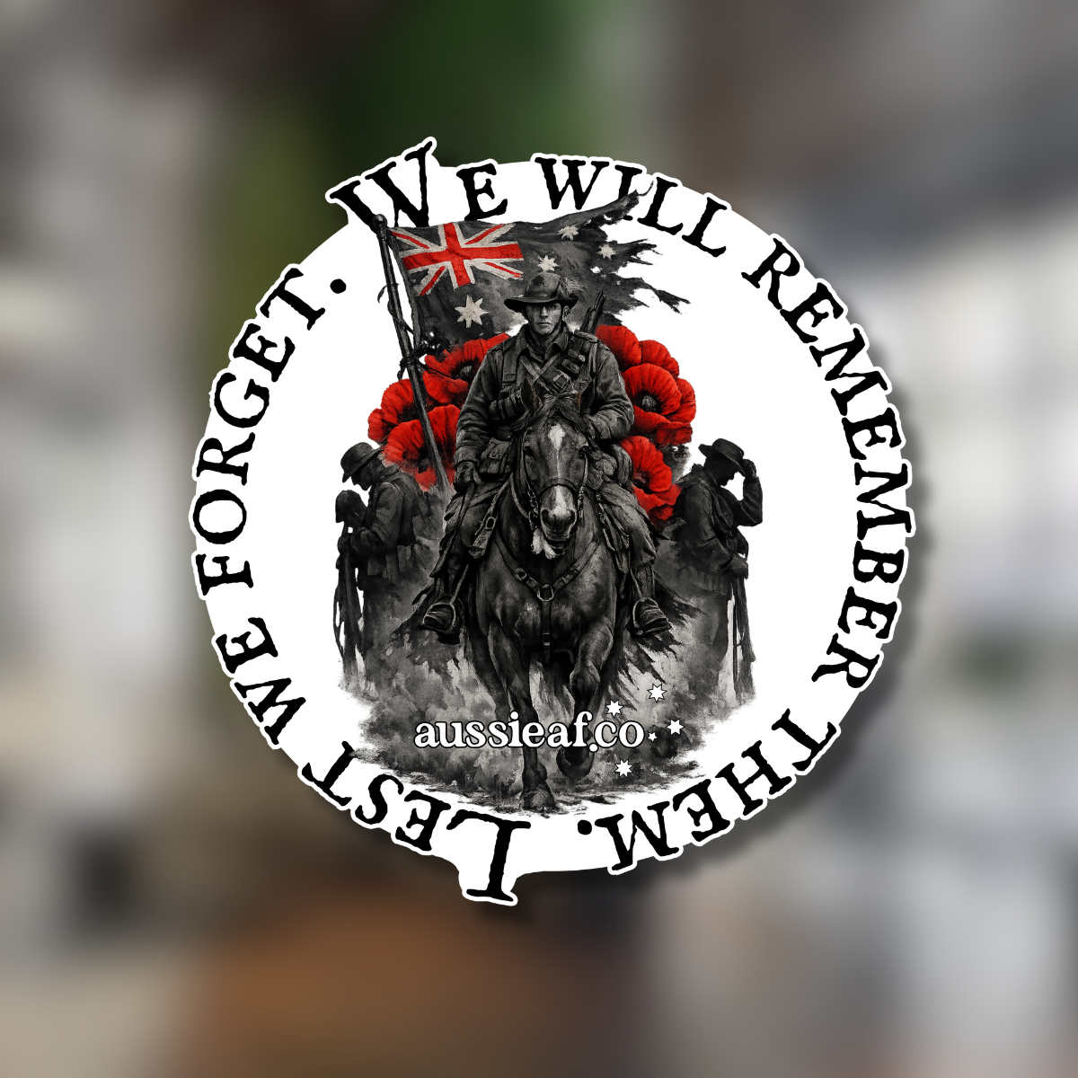 Lest We Forget, We Will Remember Them UV Vinyl Bumper Sticker [Limited Edition]
