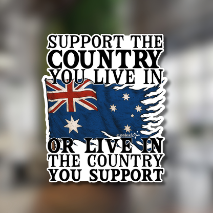 Support the Country V2 Australian Flag UV Vinyl Bumper Sticker