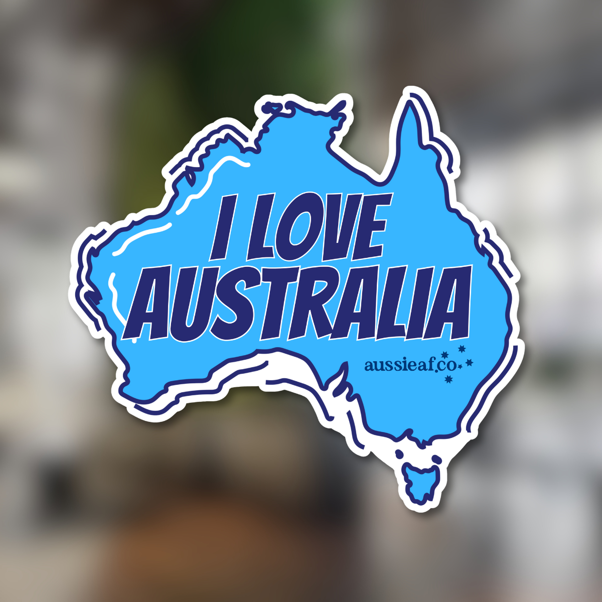 I Love Australia Map UV Vinyl Bumper Sticker [Limited Edition]