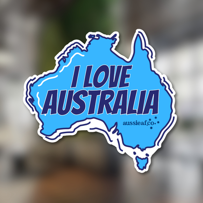 I Love Australia Map UV Vinyl Bumper Sticker [Limited Edition]