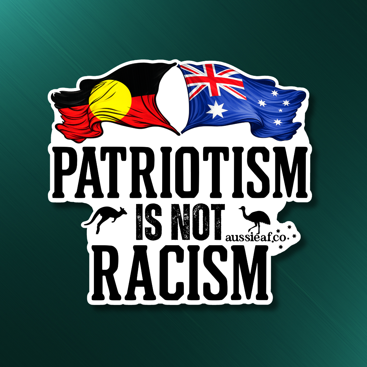 Patriotism is Not Racism ABO/AUS Flags UV Vinyl Bumper Sticker [Limited Edition]