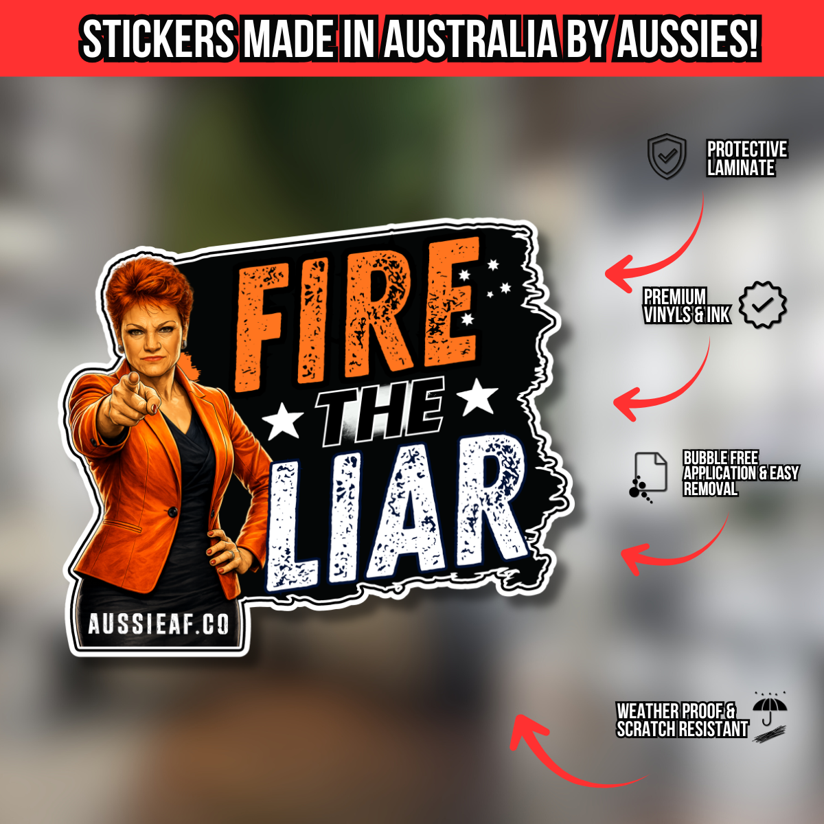 Fire the Liar | Orange Party... UV Vinyl Sticker [Limited Edition]