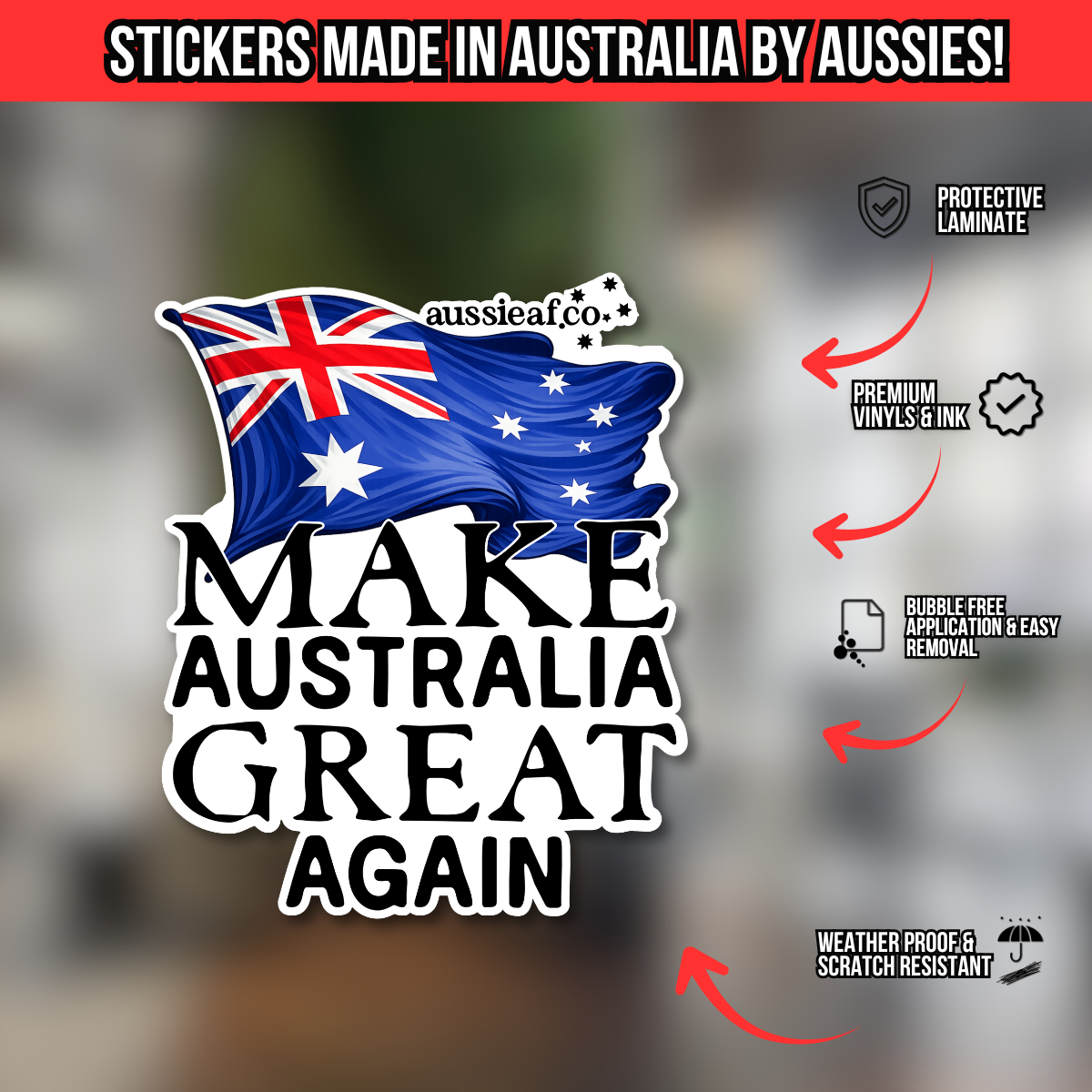 Make Australian Great Again Australian Flag UV Vinyl Bumper Sticker [Limited Edition]