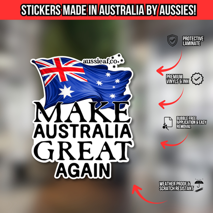 Make Australian Great Again Australian Flag UV Vinyl Bumper Sticker [Limited Edition]