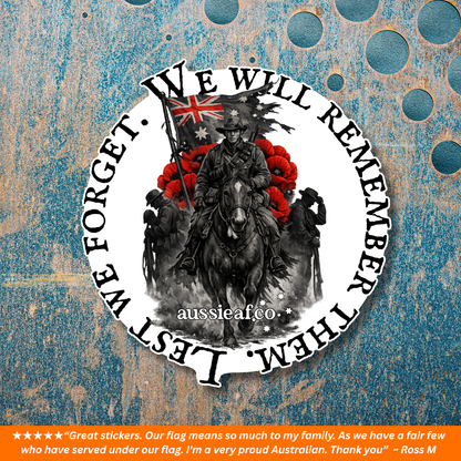 Lest We Forget, We Will Remember Them UV Vinyl Bumper Sticker [Limited Edition]