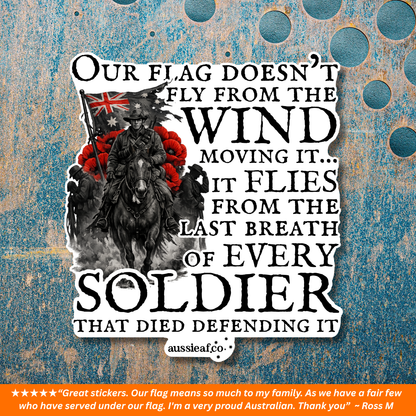 Our Flag Doesn't Fly Because of the Wind UV Vinyl Bumper Sticker [Limited Edition]