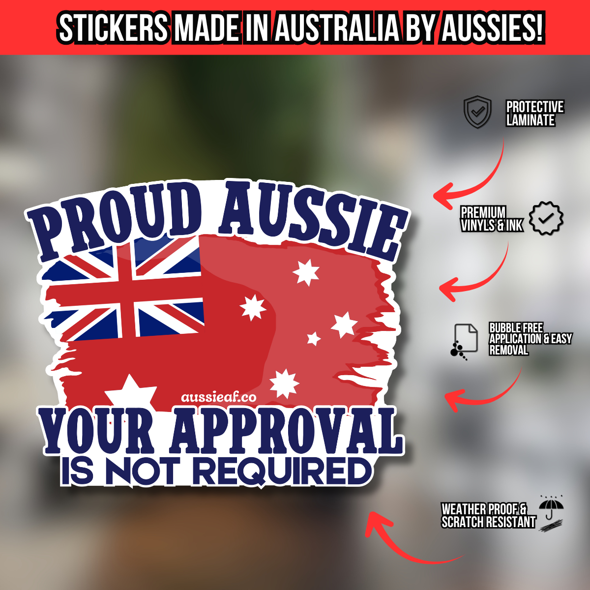 Proud Aussie Red Duster UV Vinyl Bumper Sticker [Limited Edition]