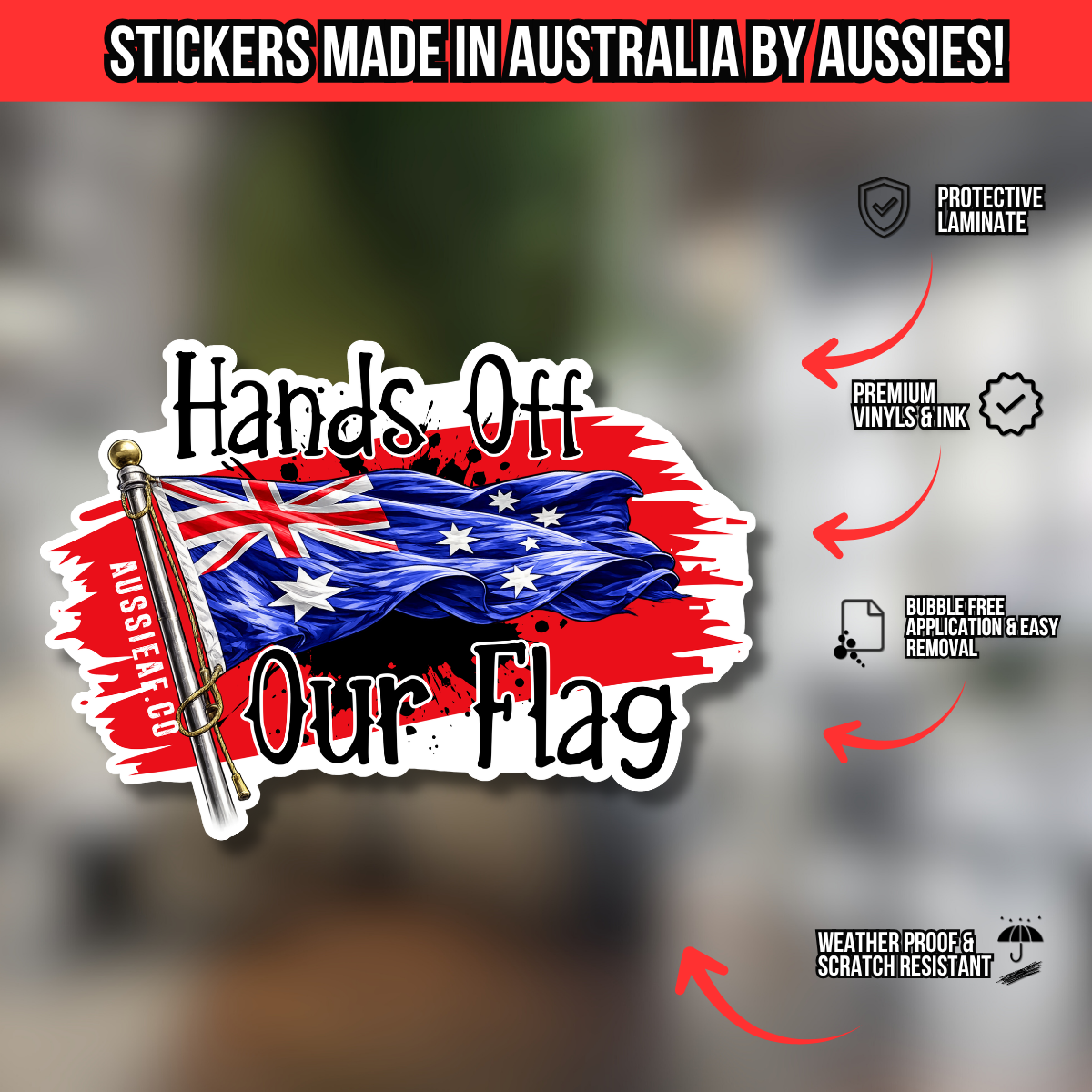 Hands Off Our Flag V2 UV Vinyl Sticker [Limited Edition]