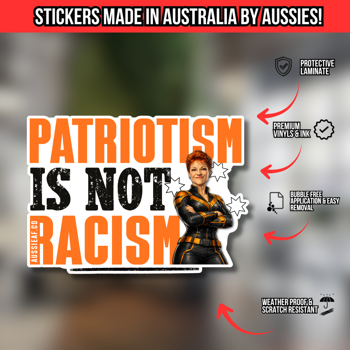 Patriotism is not Racism | Orange Party... UV Vinyl Sticker [Limited Edition]