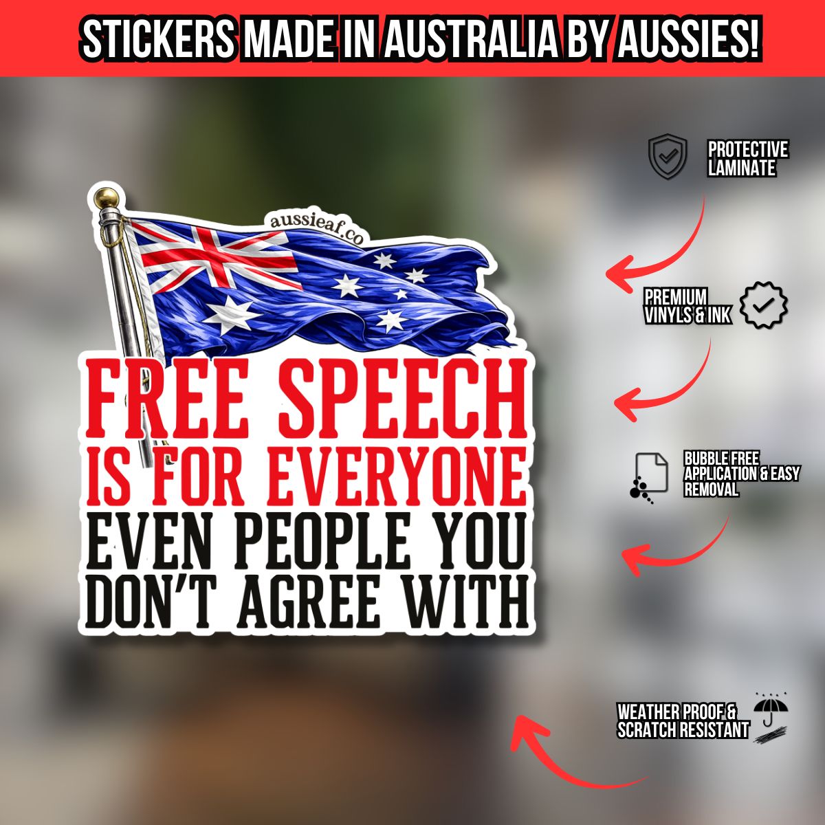 Free Speech is For Everyone - UV Vinyl Sticker [Limited Edition]