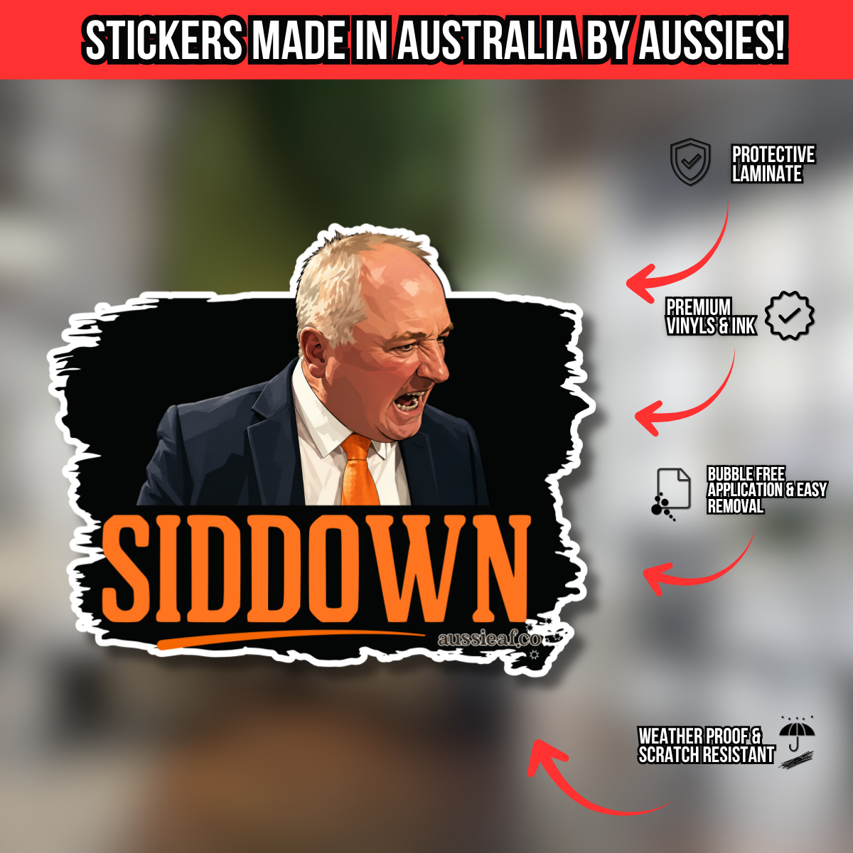 Siddown - Barnaby UV Vinyl Sticker [Limited Edition]