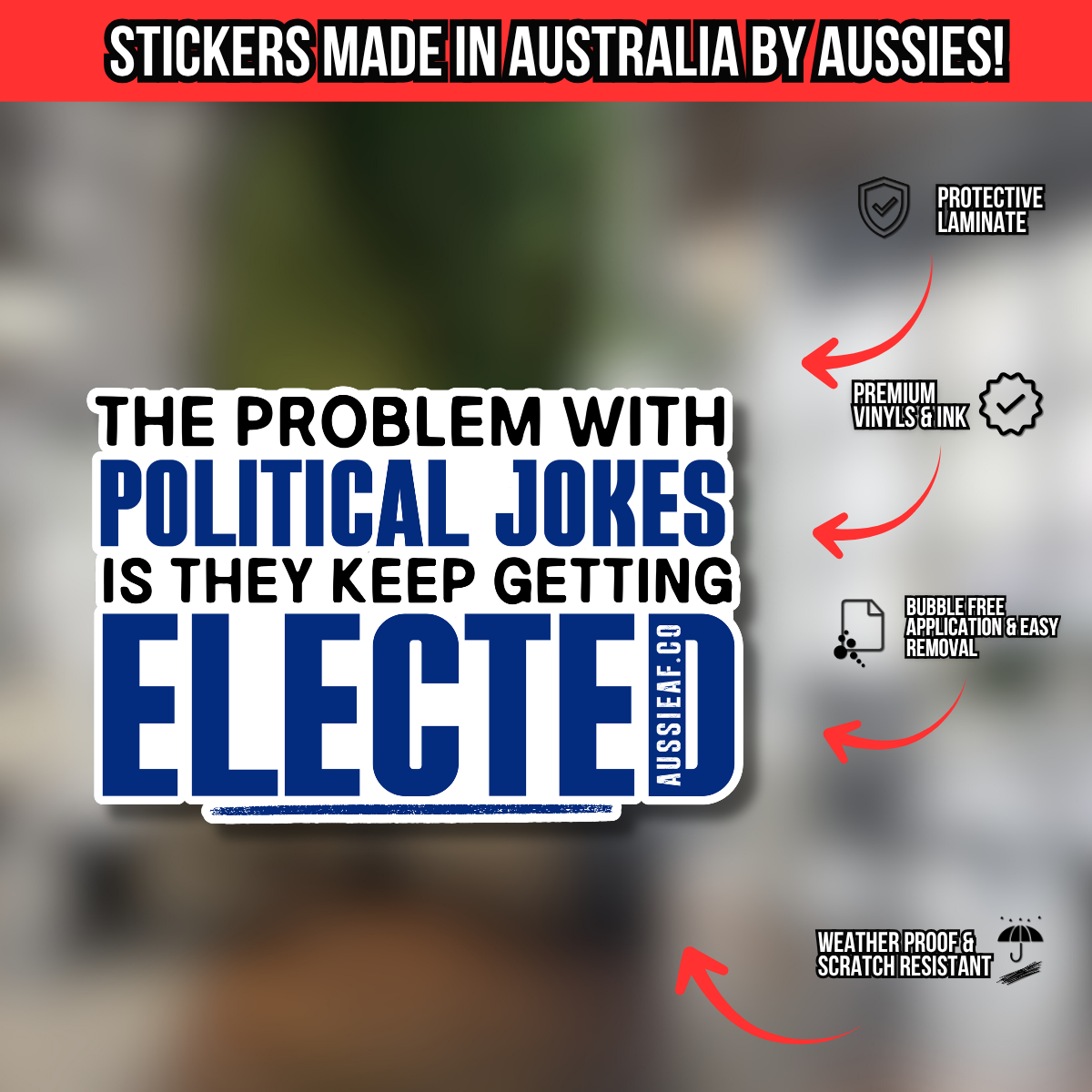Political Jokes [ New ] - UV Vinyl Sticker [Limited Edition]