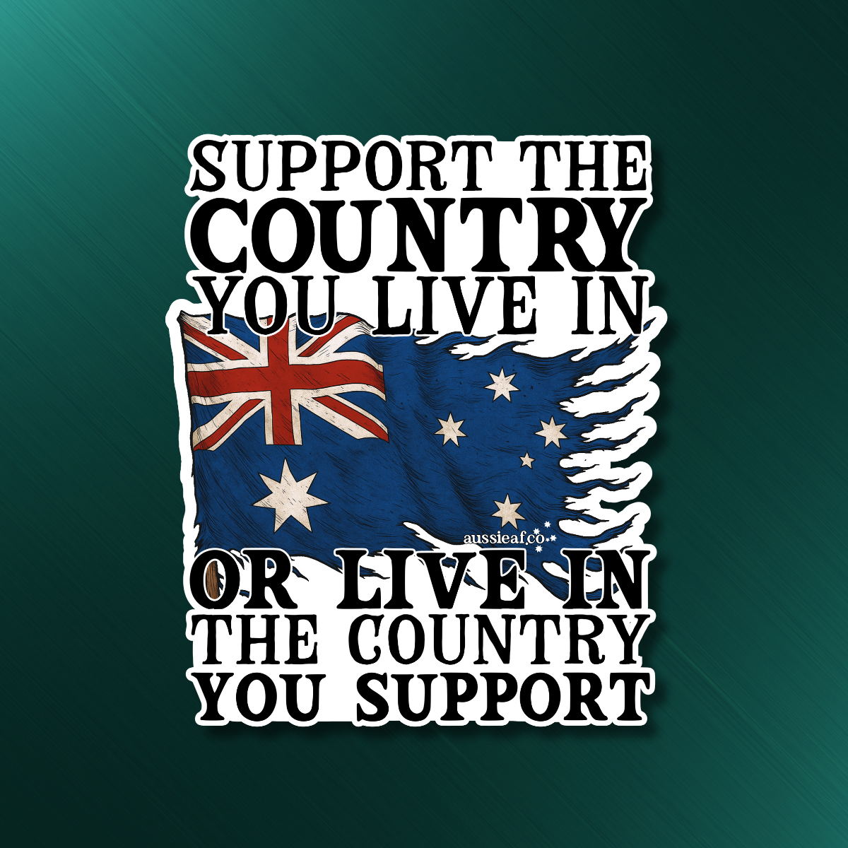 Support the Country V2 Australian Flag UV Vinyl Bumper Sticker