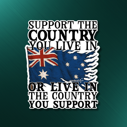 Support the Country V2 Australian Flag UV Vinyl Bumper Sticker