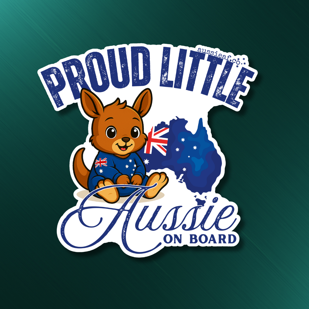 Proud Little Aussie on Board UV Vinyl Bumper Sticker