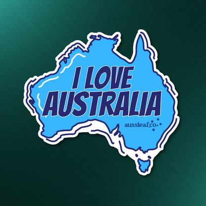 I Love Australia Map UV Vinyl Bumper Sticker [Limited Edition]