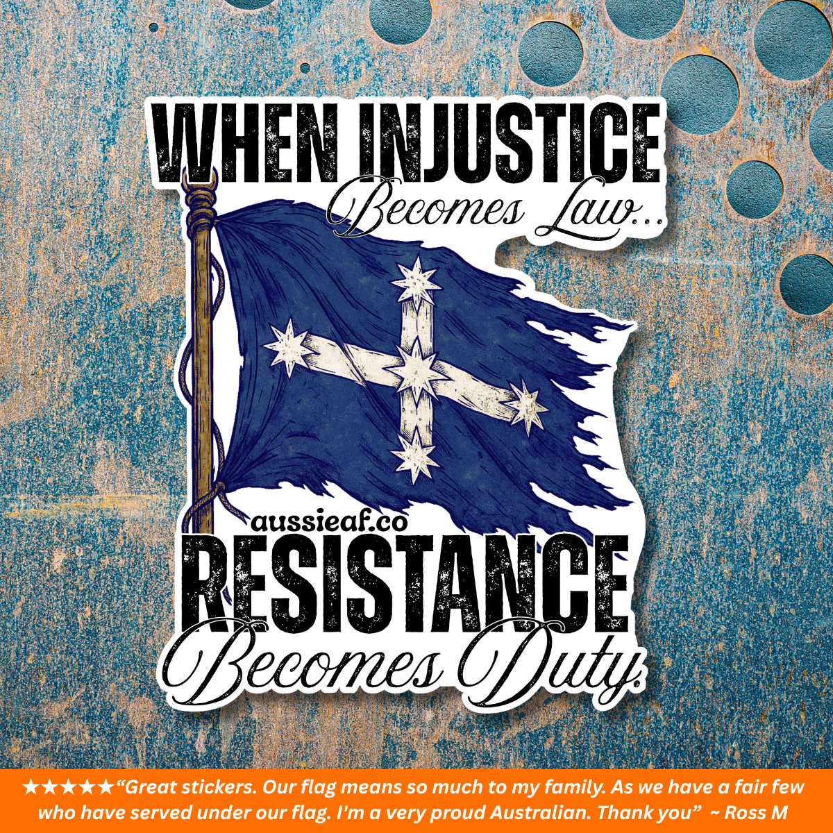 I Prefer Dangerous Freedom Australian Tattered Flag UV Vinyl Bumper Sticker