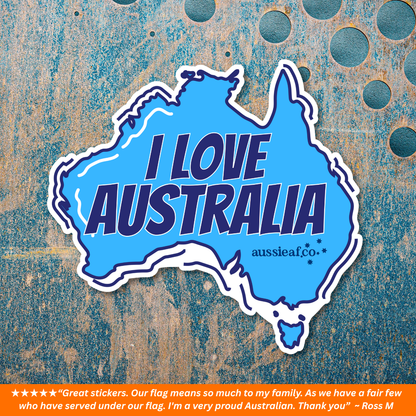 I Love Australia Map UV Vinyl Bumper Sticker [Limited Edition]