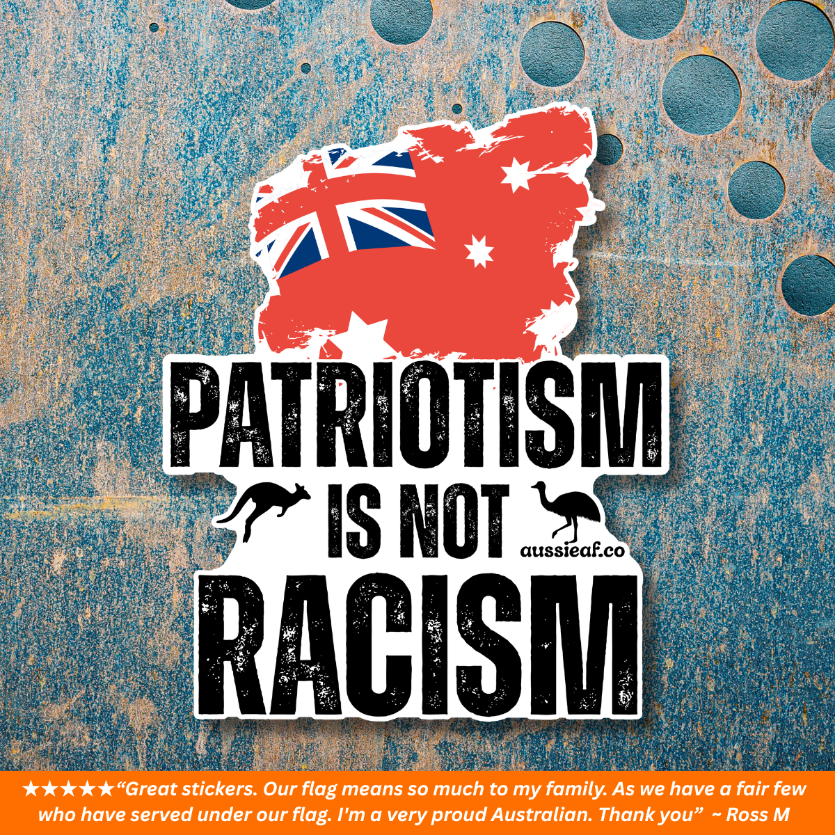 Red Duster Patriotism Is Not Racism Red Australian Flag UV Vinyl Bumper Sticker [Limited Edition]