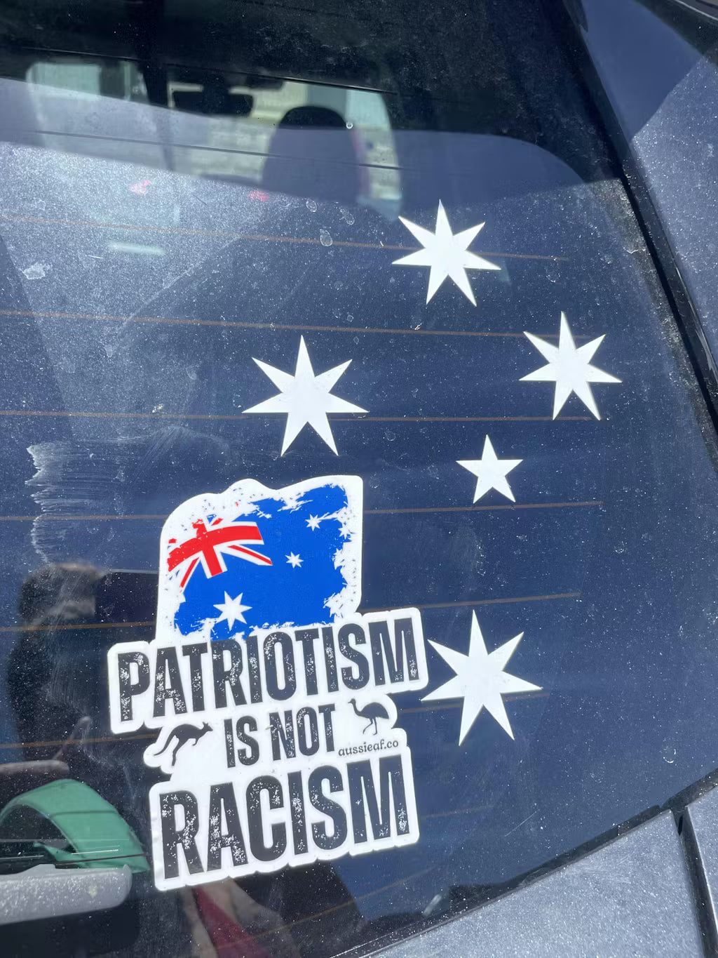 Patriotism is not Racism Australian Flag Car Bumper Sticker