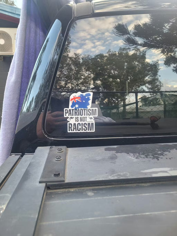 Customer photo - Patriotism is Not Racism Australian flag sticker