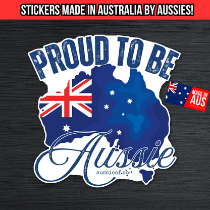 Proud to be Aussie Australian Flag UV Vinyl Bumper Sticker
