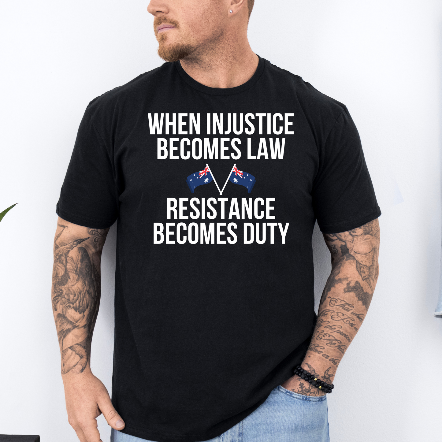 When Injustice Becomes Law Australian Flag Shirt