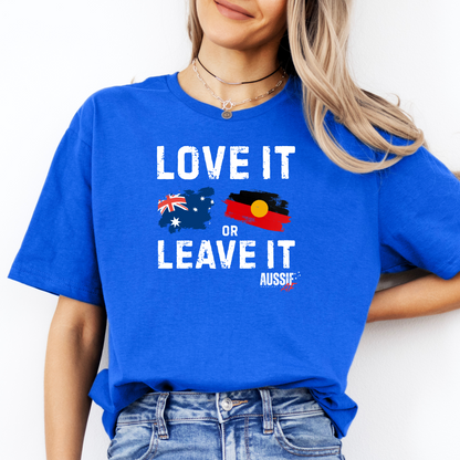 Love It or Leave It Aussie/Aboriginal Flag Shirt