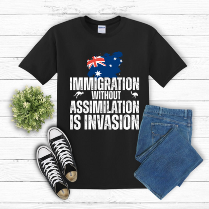 Immigration without Assimilation is Invasion Australian Flag Shirt