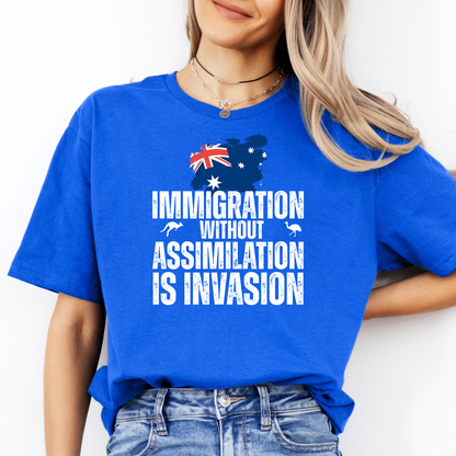 Immigration without Assimilation is Invasion Australian Flag Shirt