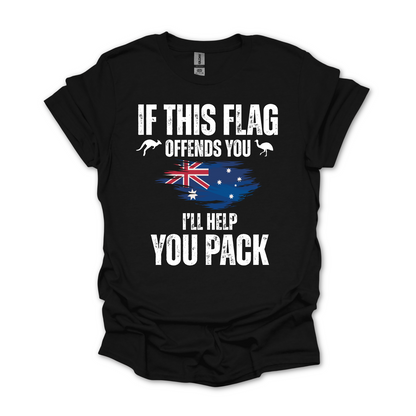 Big Fella Fits, If This Flag Offends You Australian Flag Shirt