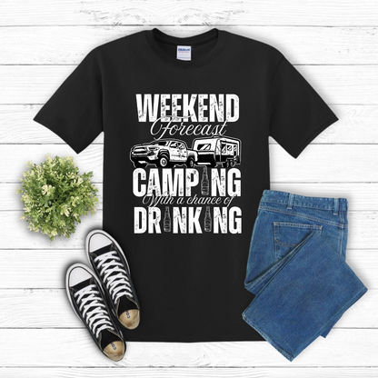 Weekend Forecast Caravan Camping Unisex Shirt