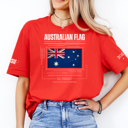 The Symbolism of the Australian Flag Unisex T-Shirt with Sleeve Printing