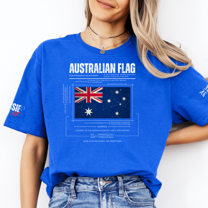 The Symbolism of the Australian Flag Unisex T-Shirt with Sleeve Printing