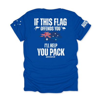 If This Flag Offends You Australian Flag Unisex BACK Print Shirt with Sleeve Printing