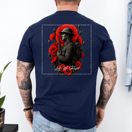 At The Going Down of the Sun Remembrance Day ANZAC Unisex BACK Print Shirt