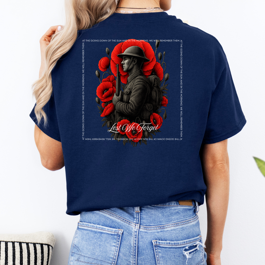 At The Going Down of the Sun Remembrance Day ANZAC Unisex BACK Print Shirt