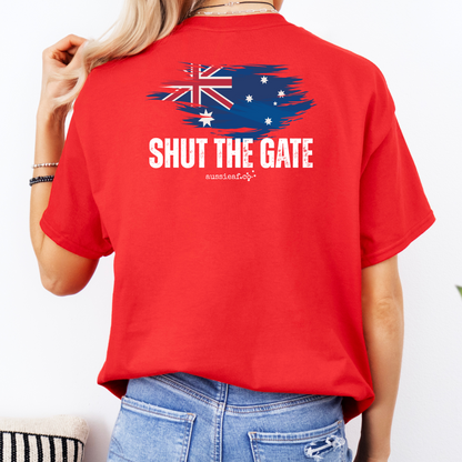 Shut the Gate Unisex BACK Print Shirt