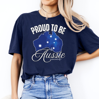 Proud to Be Aussie Southern Cross Australian Unisex FRONT Print Shirt