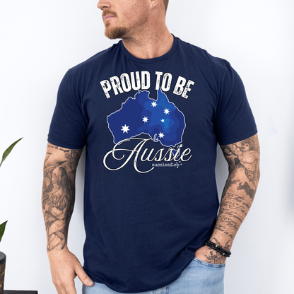 Proud to Be Aussie Southern Cross Australian Unisex FRONT Print Shirt