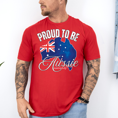 Proud to be Aussie Australian Flag Unisex FRONT Print Shirt