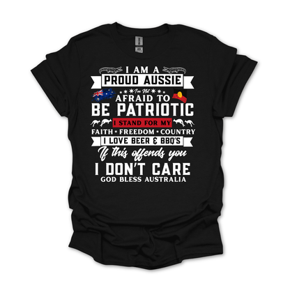 I am a Proud Aussie Aboriginal/Australian Flag Unisex FRONT Print Shirt