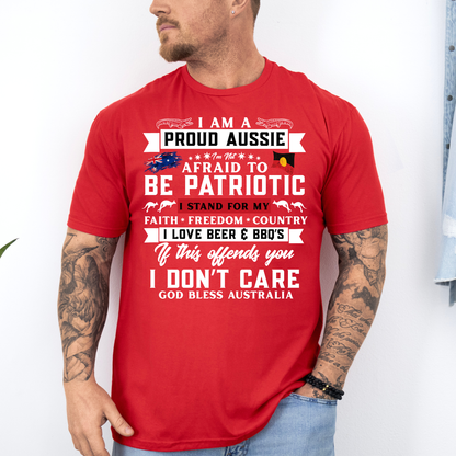 I am a Proud Aussie Aboriginal/Australian Flag Unisex FRONT Print Shirt