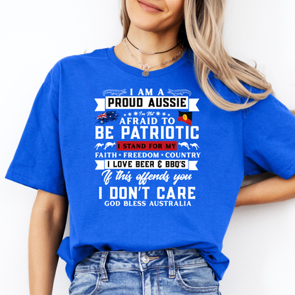 I am a Proud Aussie Aboriginal/Australian Flag Unisex FRONT Print Shirt