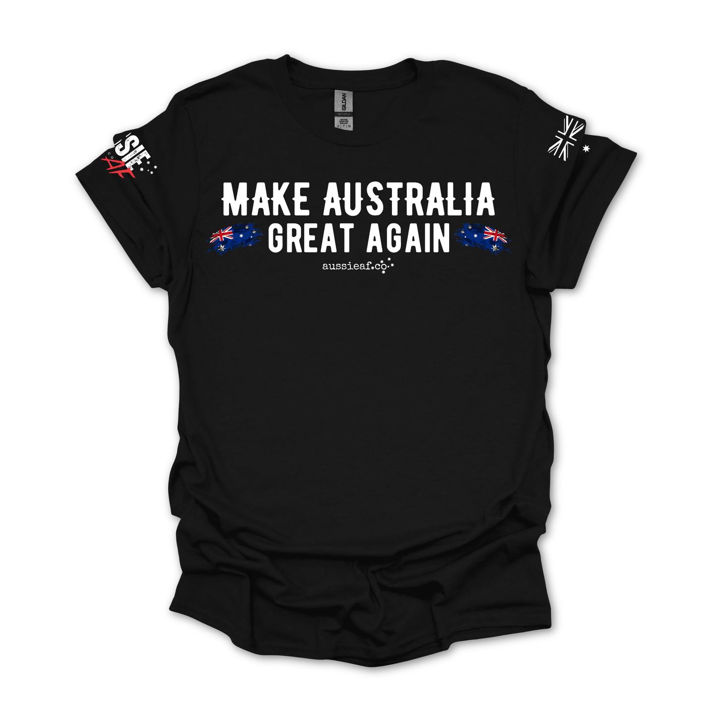 Make Australia Great Again Australian Flag Unisex T-Shirt with Sleeve Printing